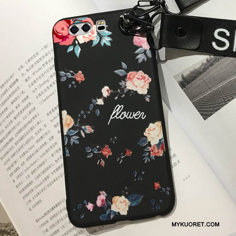 Kuori Huawei P10 Plus Suojaus Puhelimen Kuoret Pesty Suede, Kotelo Huawei P10 Plus Silikoni Musta Murtumaton