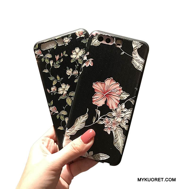 Kuori Huawei P10 Plus Tuki Musta Pesty Suede, Kotelo Huawei P10 Plus Silikoni Puhelimen Kuoret Pieni