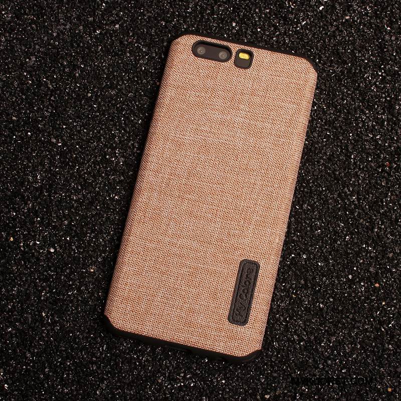 Kuori Huawei P10 Silikoni Murtumaton Pesty Suede, Kotelo Huawei P10 Laukut Khaki Yksinkertainen
