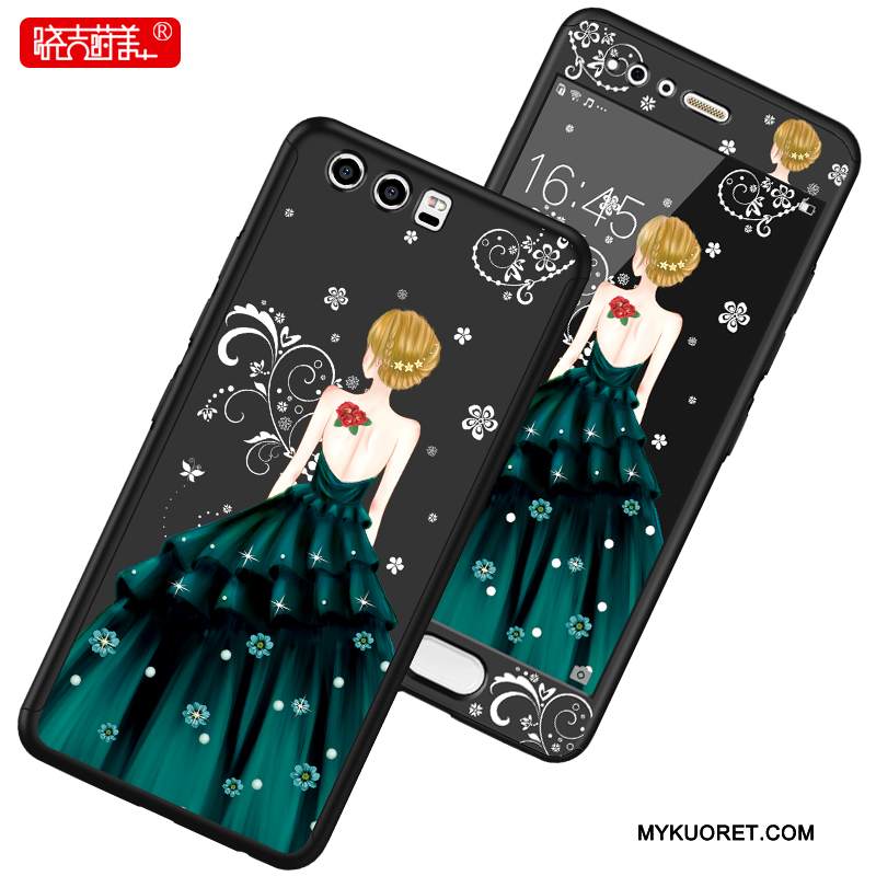 Kuori Huawei P10 Suojaus Tide-brändi Pesty Suede, Kotelo Huawei P10 Laukut Pu Musta