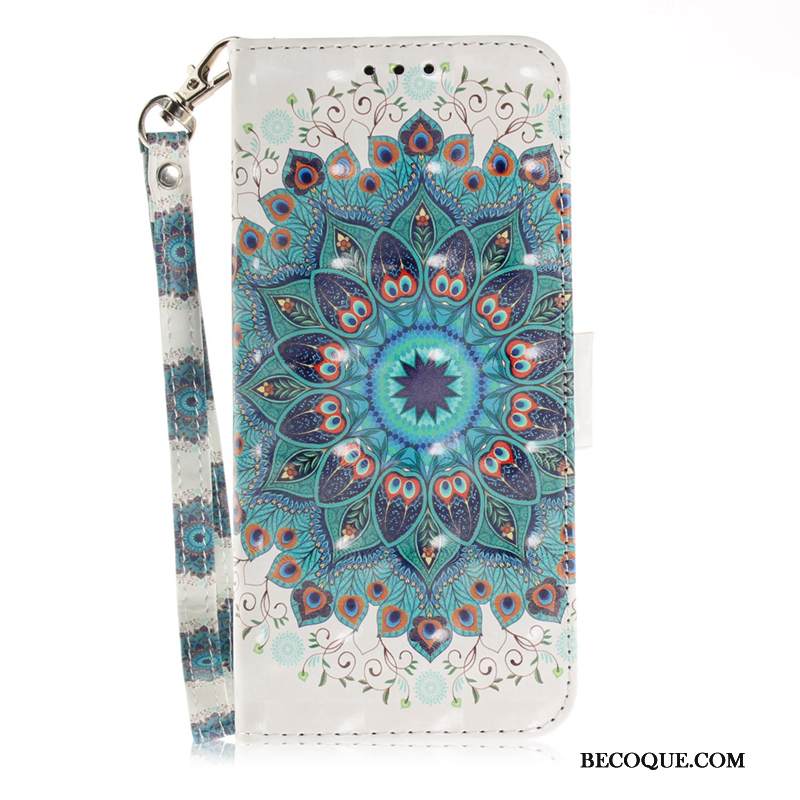 Kuori Huawei P20 Kuoret Valkoinen Kukka, Kotelo Huawei P20 Nahka Puhelimen Kuoret Riikinkukko