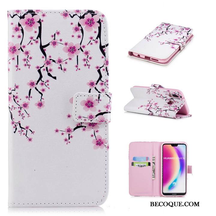 Kuori Huawei P20 Nahka Puhelimen Kuoret Punainen, Kotelo Huawei P20 Sarjakuva Murtumaton