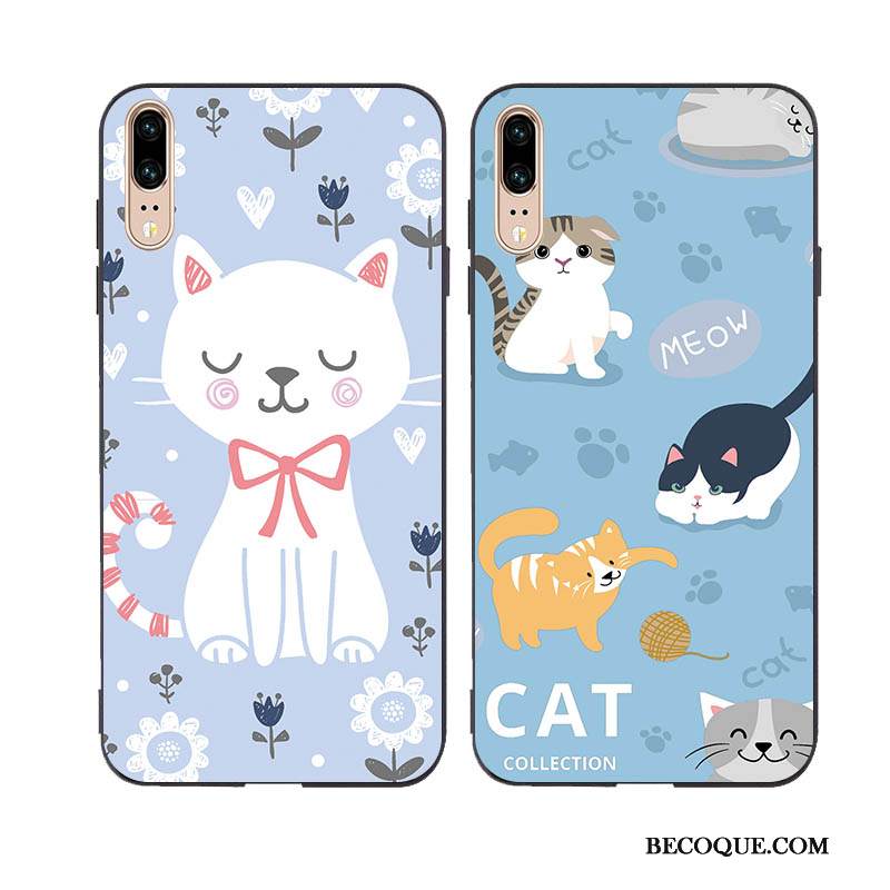 Kuori Huawei P20 Pehmeä Neste Ripustettavat Koristeet Sininen, Kotelo Huawei P20 Kohokuviointi Trendi Puhelimen Kuoret