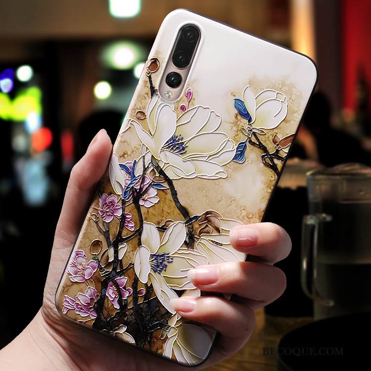 Kuori Huawei P20 Pro Luova Murtumaton Trendi, Kotelo Huawei P20 Pro Suojaus Persoonallisuus Keltainen