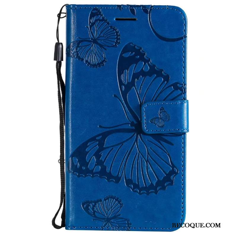 Kuori Huawei P30 Lite Laukut Perhonen Sininen, Kotelo Huawei P30 Lite Salkku Murtumaton Puhelimen Kuoret