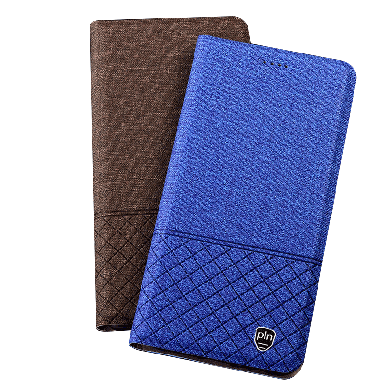 Kuori Huawei P30 Pro Nahka Puhelimen Kuoret Pellava, Kotelo Huawei P30 Pro Laukut Ruudukko Sininen