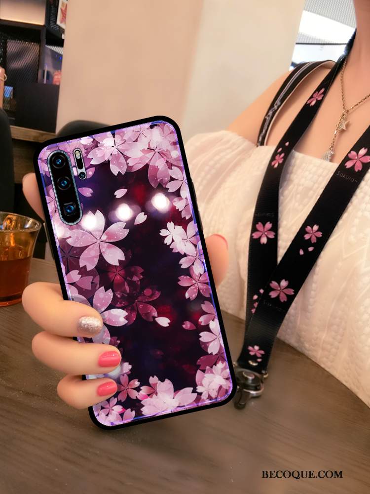 Kuori Huawei P30 Pro Pehmeä Neste Uusi Kirsikka, Kotelo Huawei P30 Pro Suojaus Ripustettavat Koristeet Net Red
