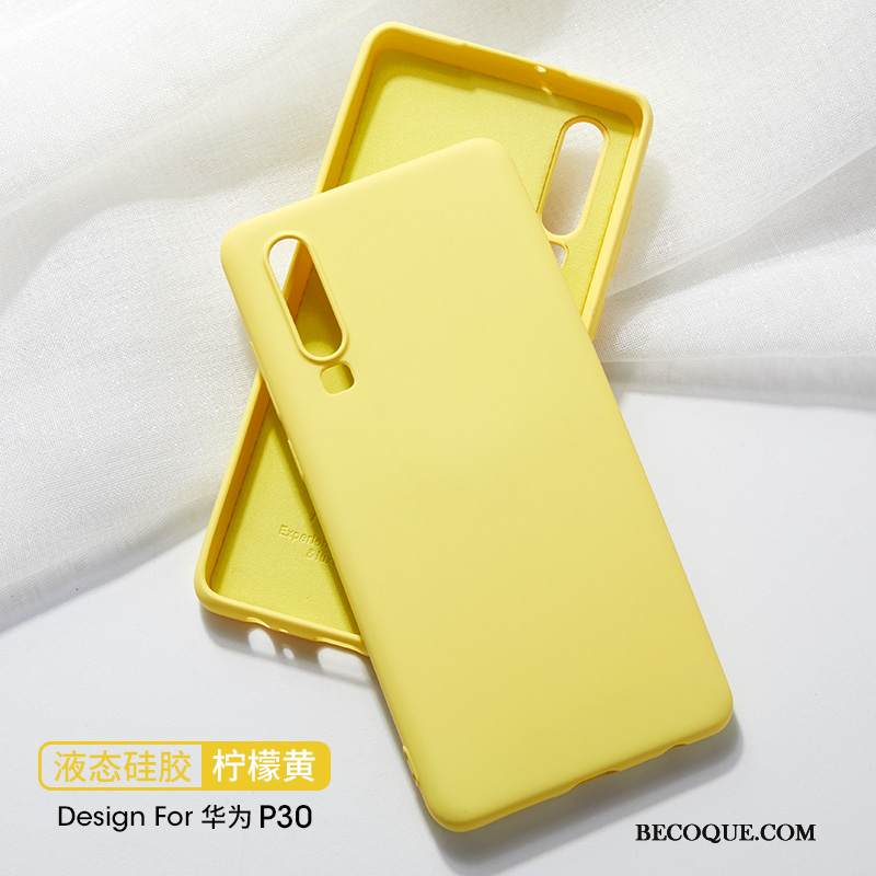 Kuori Huawei P30 Silikoni Valo Murtumaton, Kotelo Huawei P30 Puhelimen Kuoret Keltainen