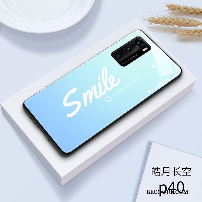 Kuori Huawei P40 Laukut Sininen Puhelimen Kuoret, Kotelo Huawei P40 Suojaus Kaltevuus Trendi