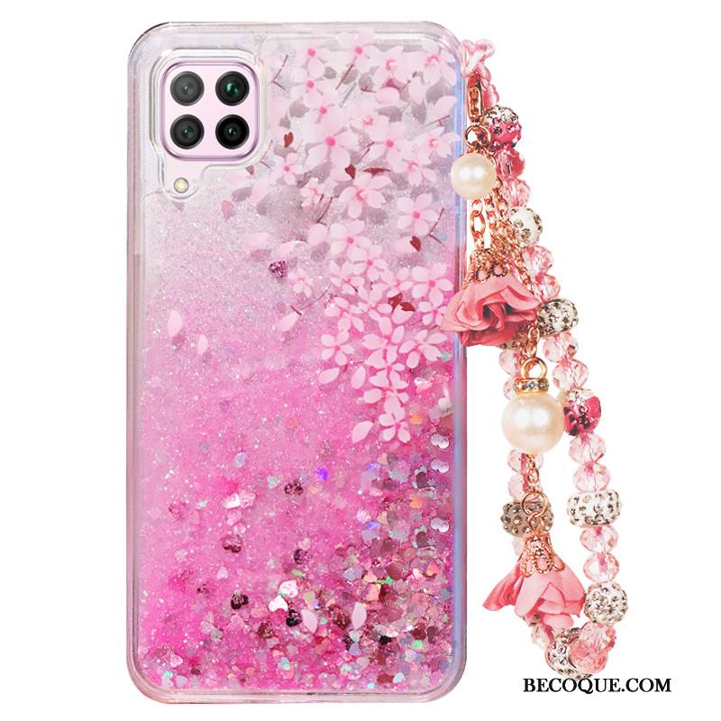 Kuori Huawei P40 Lite Laukut Puhelimen Kuoret Juoksuhiekka, Kotelo Huawei P40 Lite Pehmeä Neste Murtumaton Punainen