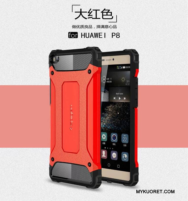 Kuori Huawei P8 Laukut Murtumaton Suupaltti, Kotelo Huawei P8 Suojaus Puhelimen Kuoret Kolme Puolustusta