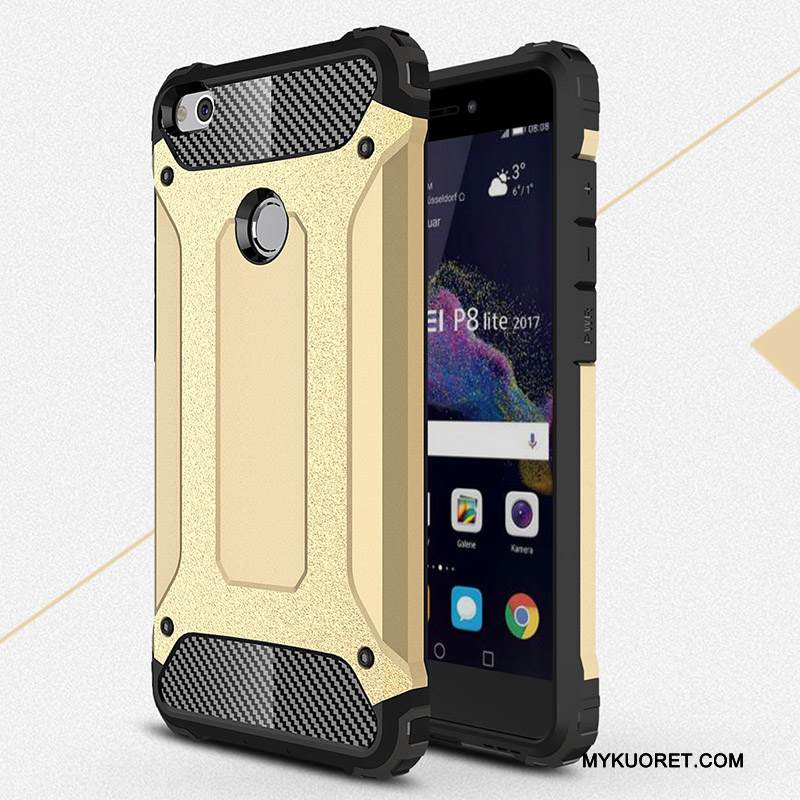 Kuori Huawei P8 Lite 2017 Pehmeä Neste Puhelimen Kuoret Pesty Suede, Kotelo Huawei P8 Lite 2017 Laukut Murtumaton Kulta