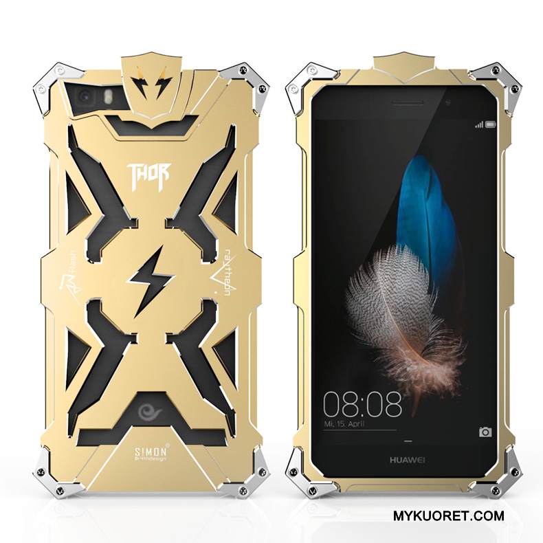 Kuori Huawei P8 Lite Metalli Korkea Kolme Puolustusta, Kotelo Huawei P8 Lite Suojaus Kulta Trendi