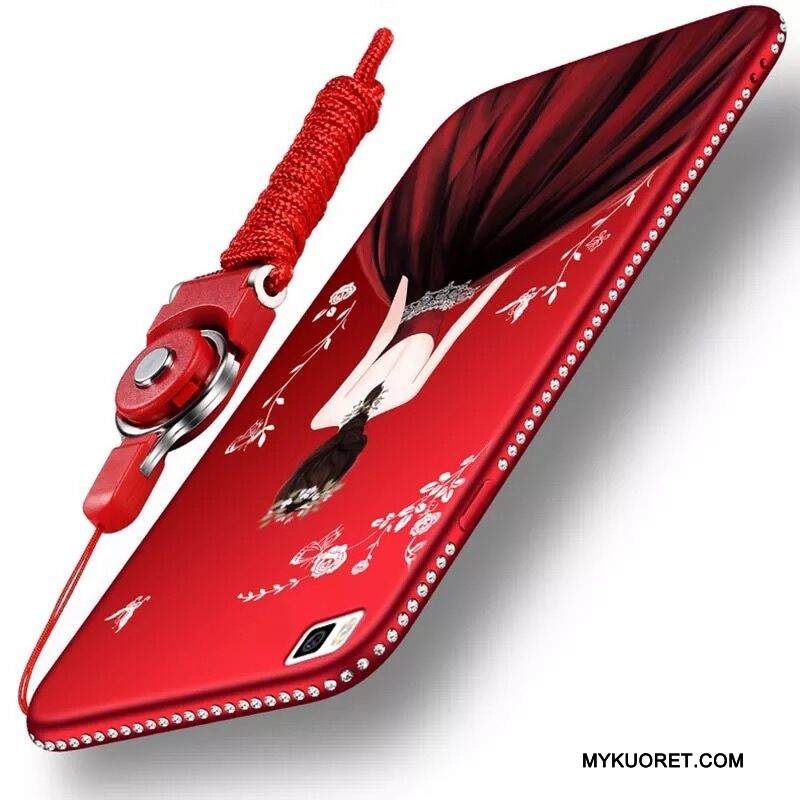 Kuori Huawei P8 Lite Suojaus Korkea Trendi, Kotelo Huawei P8 Lite Pehmeä Neste Punainen Murtumaton