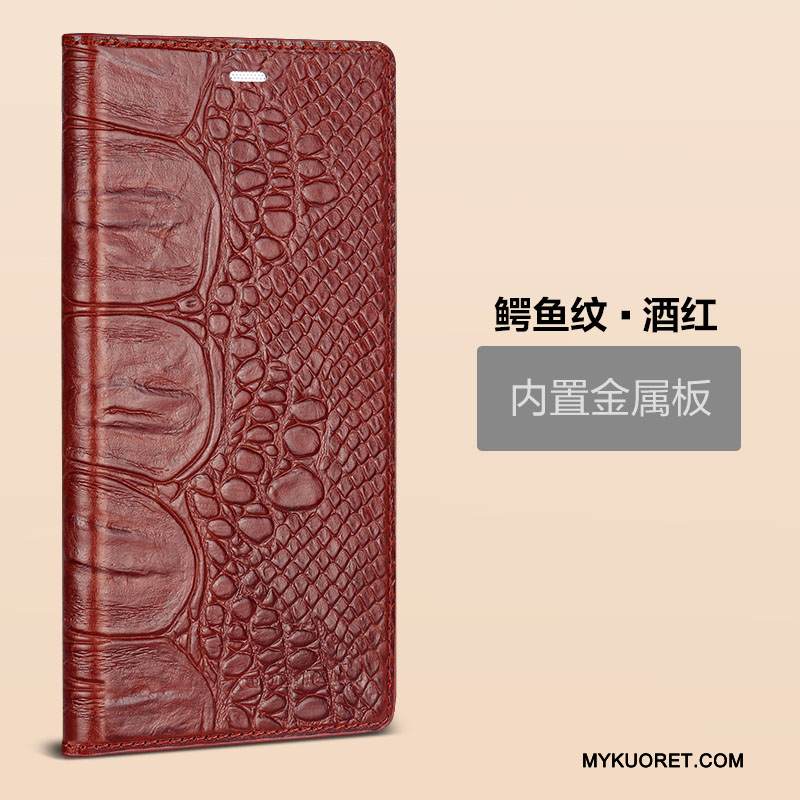 Kuori Huawei P8 Nahka Murtumaton Horrostila, Kotelo Huawei P8 Suojaus Puhelimen Kuoret Viini Punainen