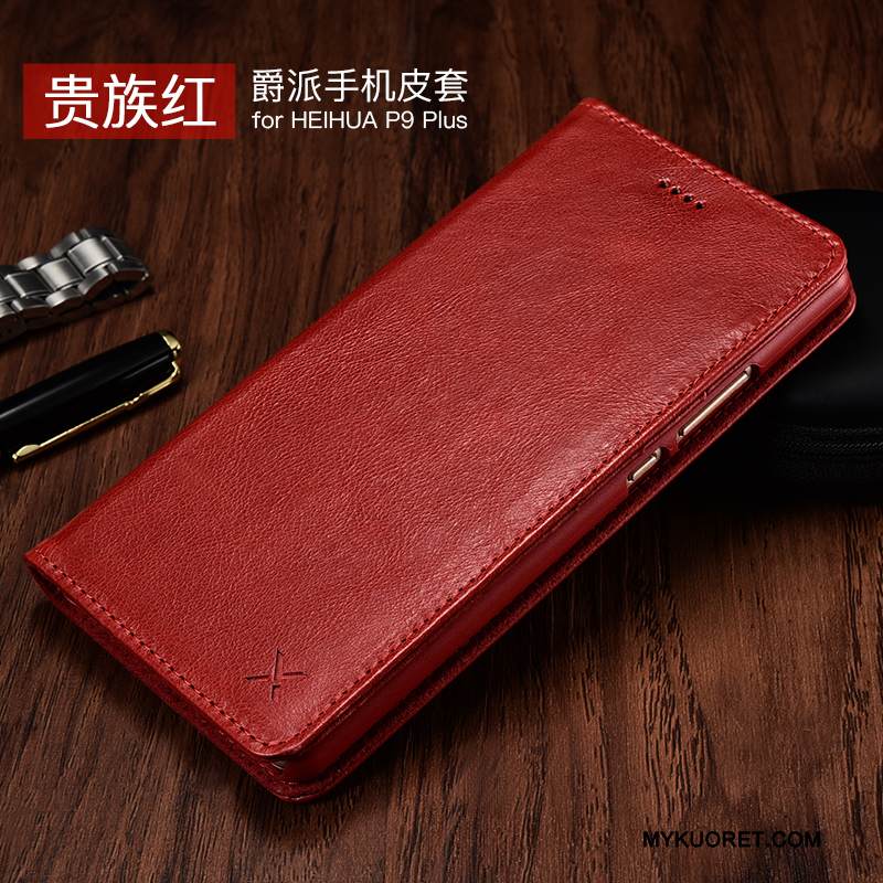Kuori Huawei P9 Nahka Punainen Puhelimen Kuoret, Kotelo Huawei P9 Suojaus Liiketoiminta