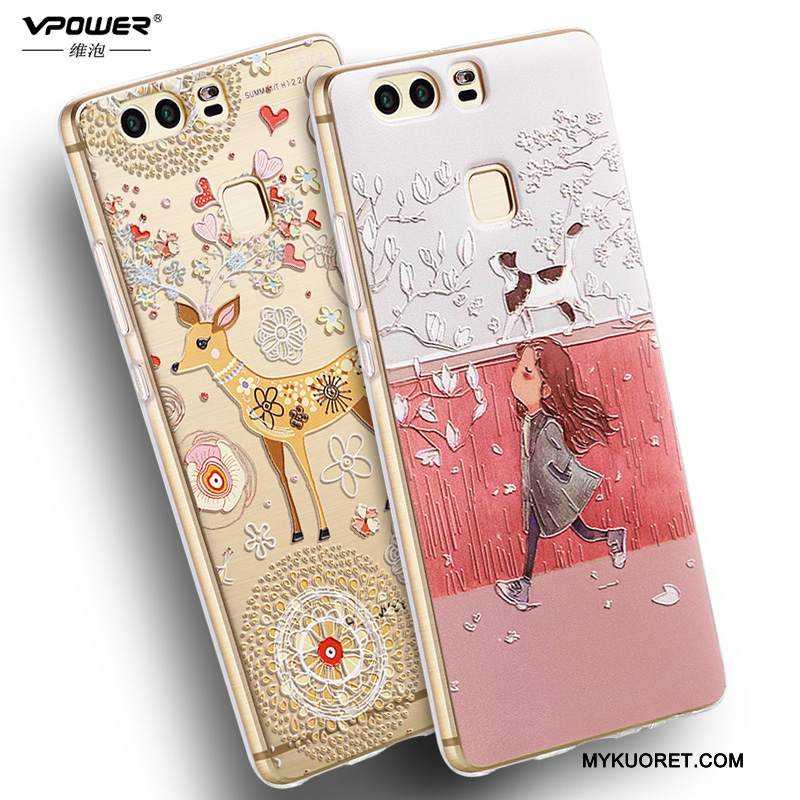 Kuori Huawei P9 Plus Luova Punainen Keltainen, Kotelo Huawei P9 Plus Laukut Pesty Suede Persoonallisuus