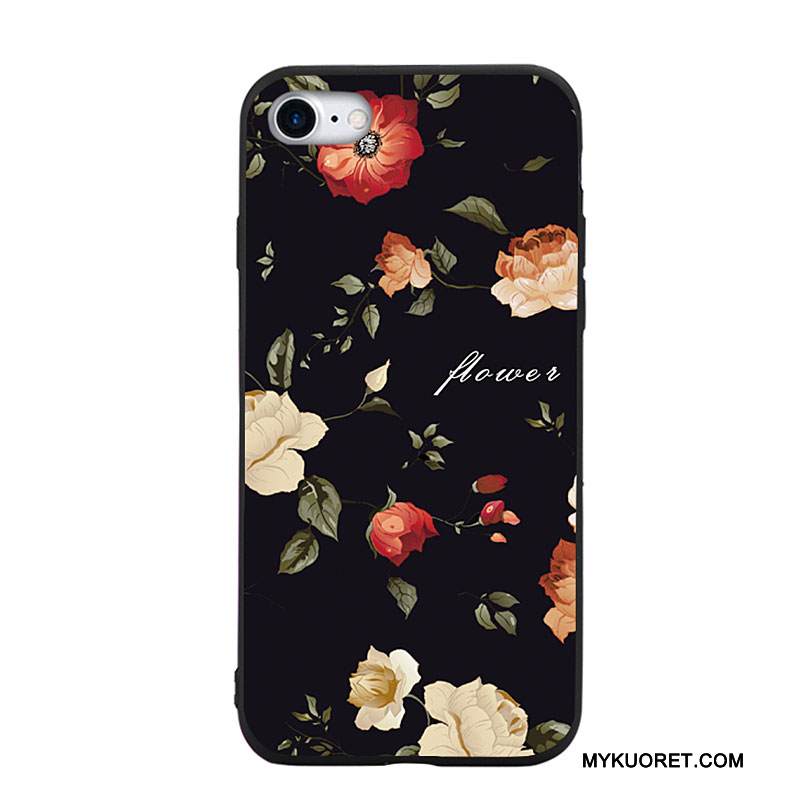 Kuori Huawei P9 Plus Pehmeä Neste Kukkia Persoonallisuus, Kotelo Huawei P9 Plus Suojaus Musta Puhelimen Kuoret