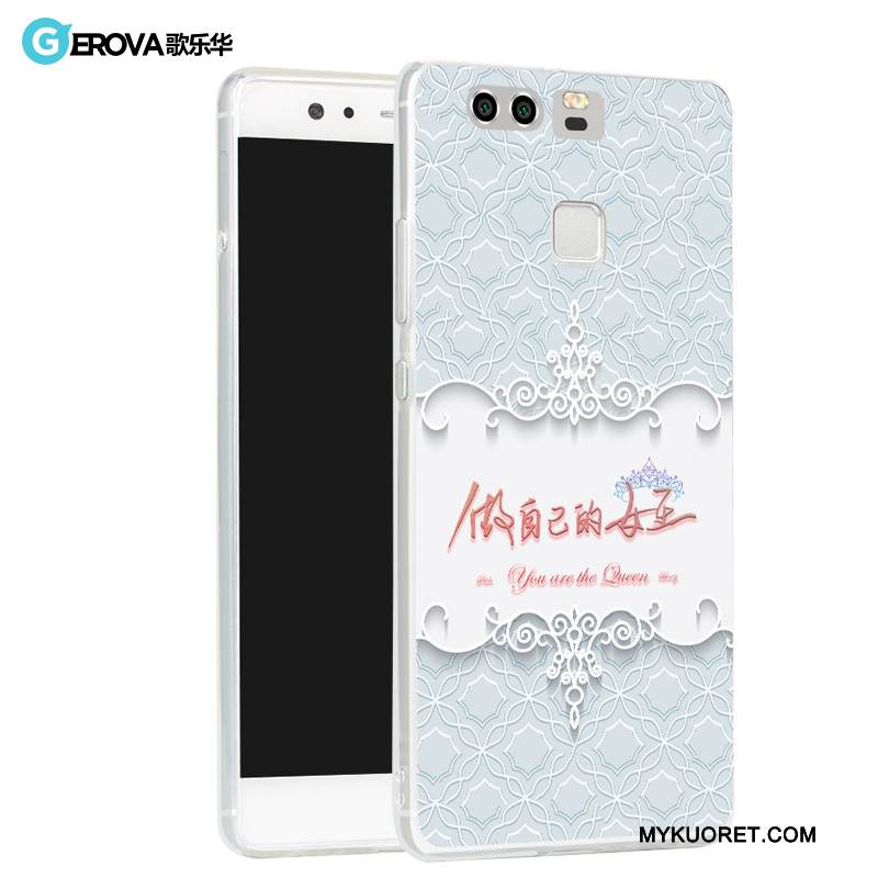 Kuori Huawei P9 Plus Silikoni Puhelimen Kuoret Musta, Kotelo Huawei P9 Plus Suojaus Vaaleansininen Persoonallisuus