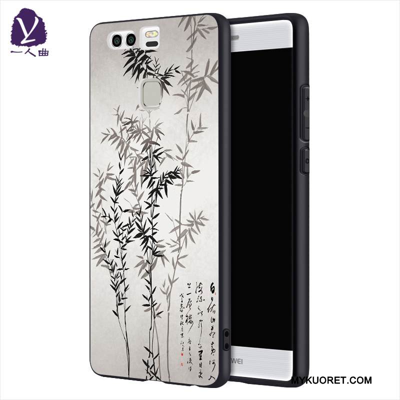 Kuori Huawei P9 Plus Silikoni Puhelimen Kuoret Persoonallisuus, Kotelo Huawei P9 Plus Pehmeä Neste Murtumaton Harmaa