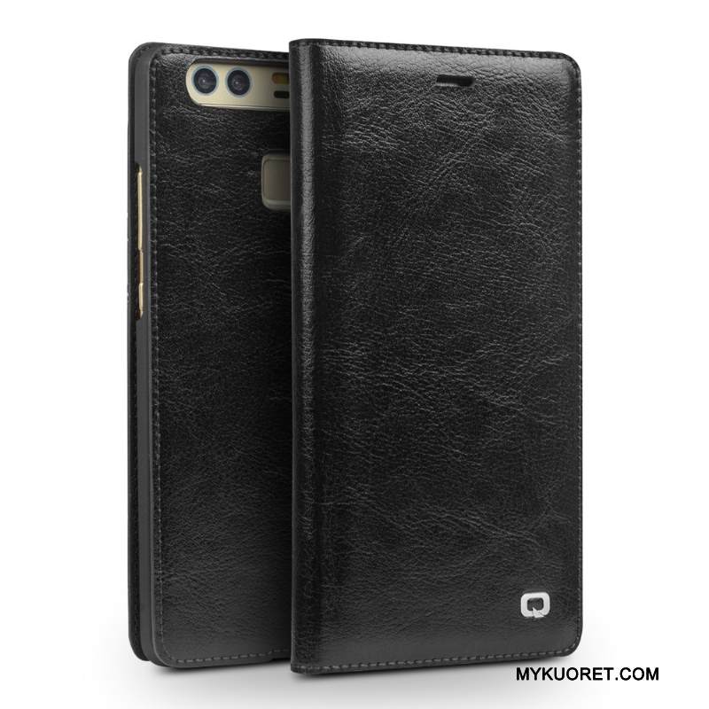 Kuori Huawei P9 Plus Suojaus Korkea Musta, Kotelo Huawei P9 Plus Nahka Murtumaton