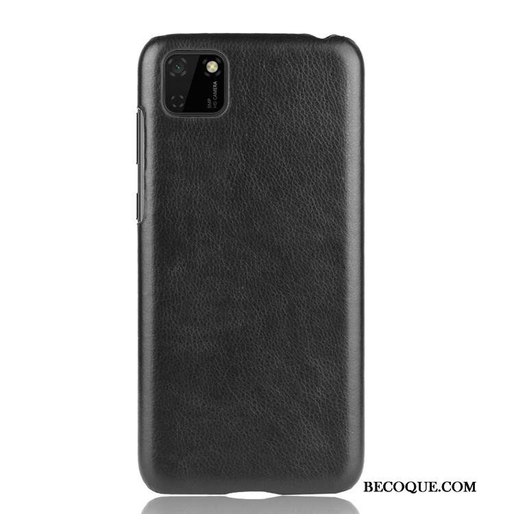 Kuori Huawei Y5p Nahka Kova Musta, Kotelo Huawei Y5p Suojaus Puhelimen Kuoret Litsi