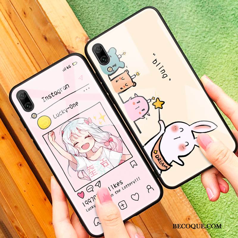 Kuori Huawei Y6 2019 Pehmeä Neste Murtumaton Net Red, Kotelo Huawei Y6 2019 Laukut Jauhe Puhelimen Kuoret