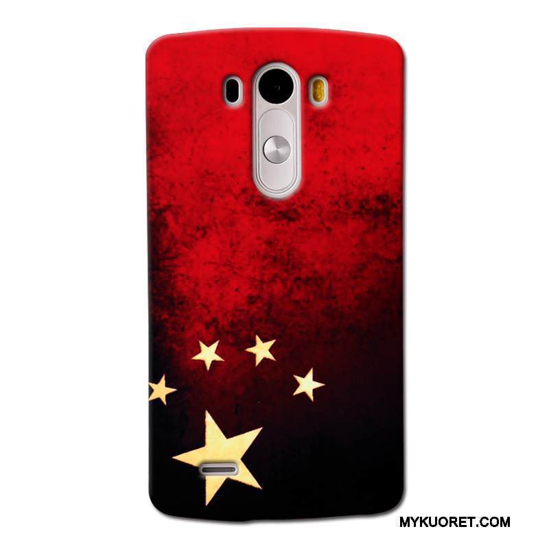 Kuori Lg G3 Maalaus Punainen Puhelimen Kuoret, Kotelo Lg G3 Suojaus Pesty Suede Trendi