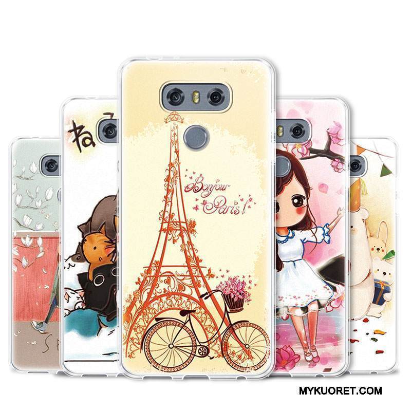 Kuori Lg G6 Kohokuviointi Puhelimen Kuoret Murtumaton, Kotelo Lg G6 Pehmeä Neste Läpinäkyvä