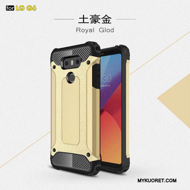Kuori Lg G6 Laukut Suupaltti Murtumaton, Kotelo Lg G6 Silikoni Kolme Puolustusta Kulta