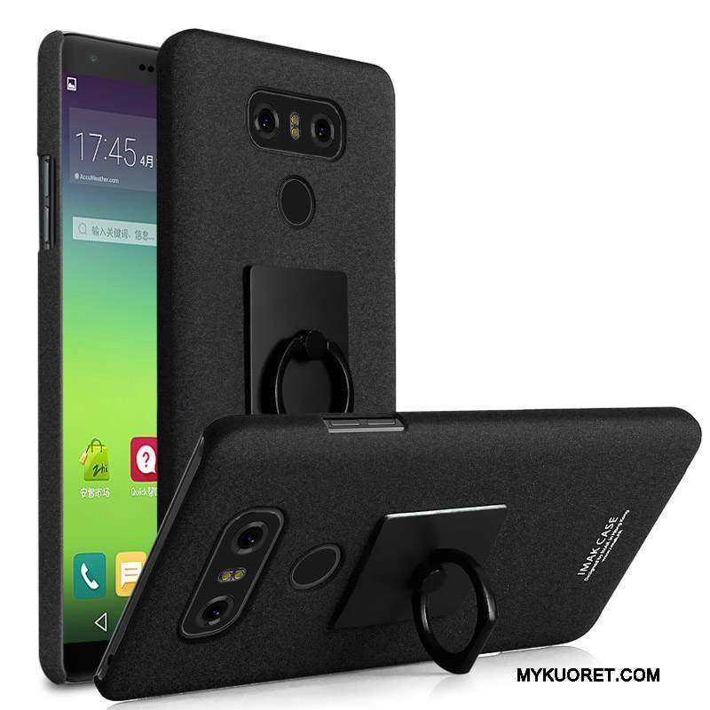 Kuori Lg G6 Tuki Puhelimen Kuoret Kova, Kotelo Lg G6 Suojaus Musta Pesty Suede