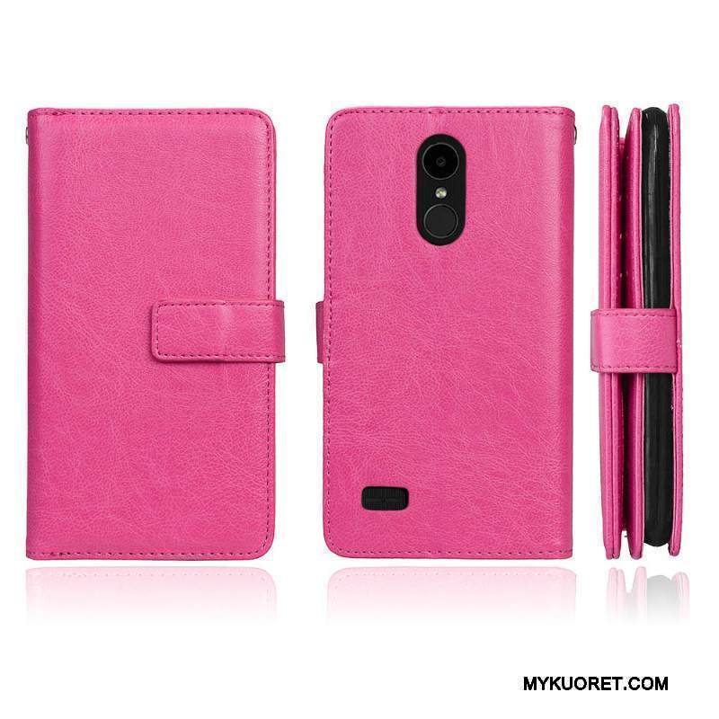 Kuori Lg K4 2017 Salkku Kortti Murtumaton, Kotelo Lg K4 2017 Kuoret Punainen Puhelimen Kuoret