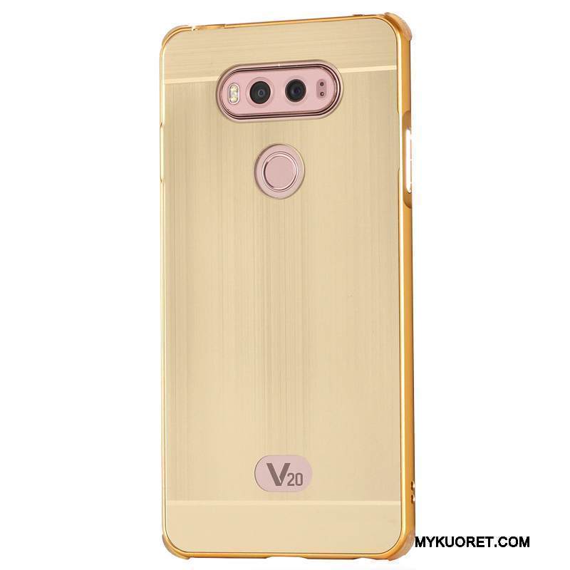 Kuori Lg V20 Metalli Puhelimen Kuoret Murtumaton, Kotelo Lg V20 Suojaus Trendi Kulta