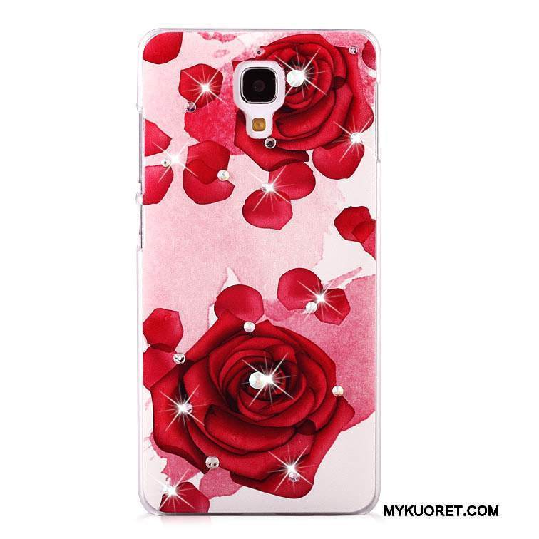 Kuori Mi 4 Maalaus Pesty Suede Trendi, Kotelo Mi 4 Suojaus Puhelimen Kuoret Punainen