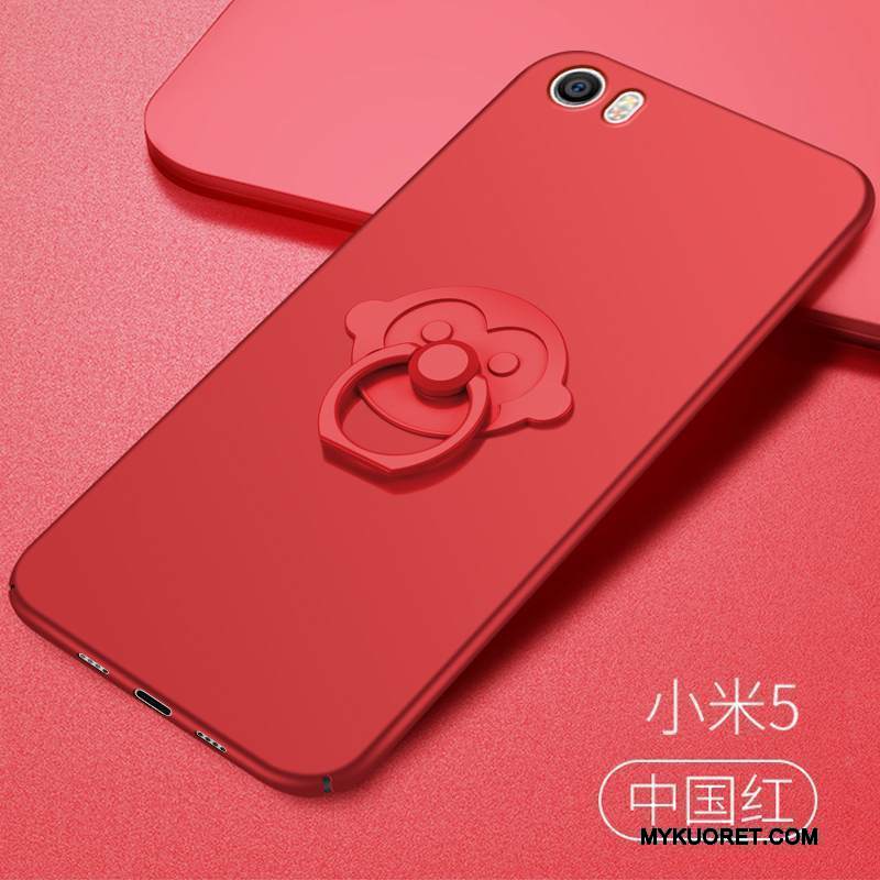 Kuori Mi 5 Laukut Pieni Pesty Suede, Kotelo Mi 5 Suojaus Punainen Uusi