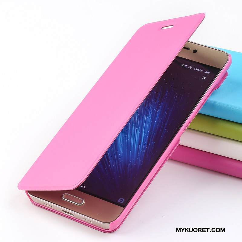 Kuori Mi 5 Suojaus Murtumaton Horrostila, Kotelo Mi 5 Nahka Punainen Puhelimen Kuoret