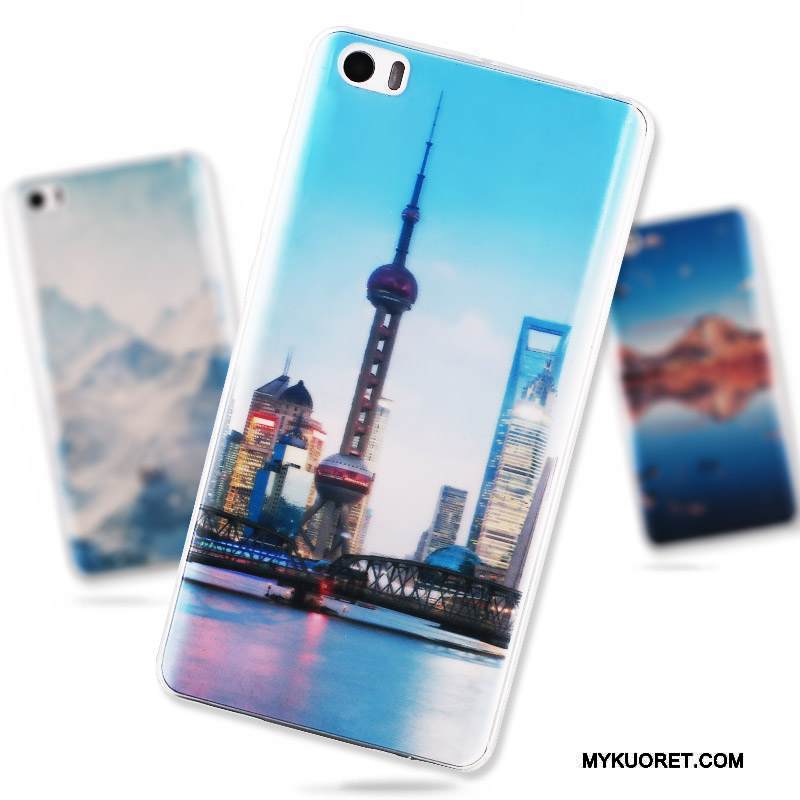 Kuori Mi 5 Suojaus Ultra Läpinäkyvä, Kotelo Mi 5 Pehmeä Neste Pieni Sininen