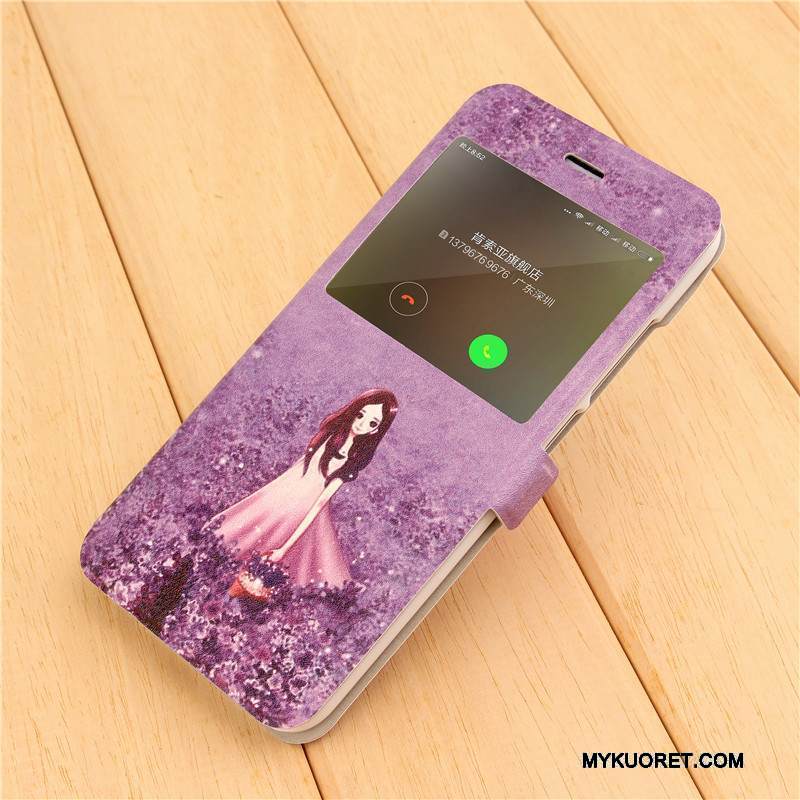 Kuori Mi 5x Nahka Violetti Pieni, Kotelo Mi 5x Sarjakuva Puhelimen Kuoret Super Söpö