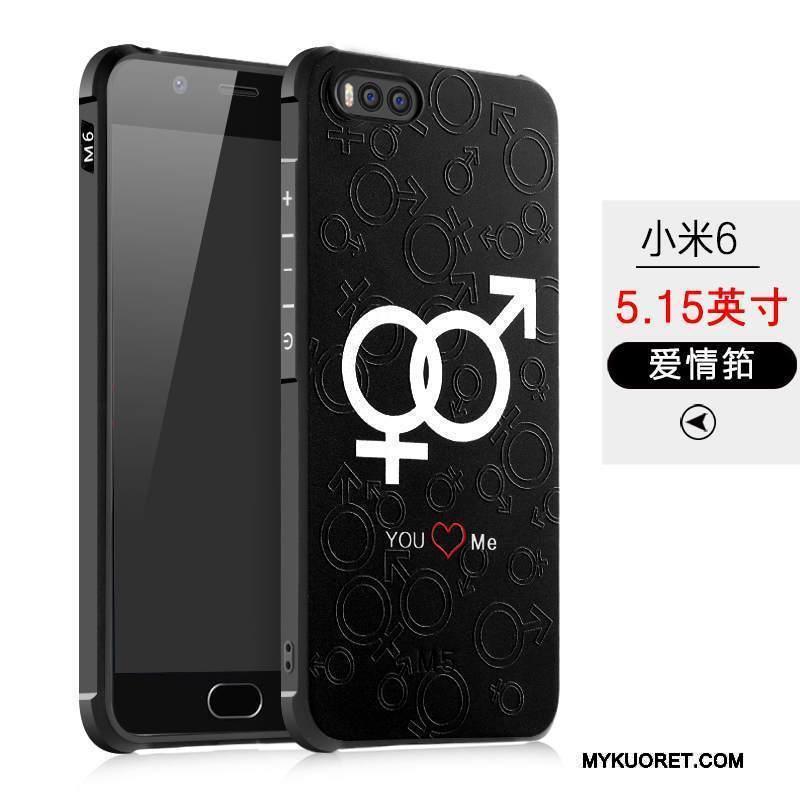 Kuori Mi 6 Laukut Persoonallisuus Musta, Kotelo Mi 6 Sarjakuva Pieni Puhelimen Kuoret