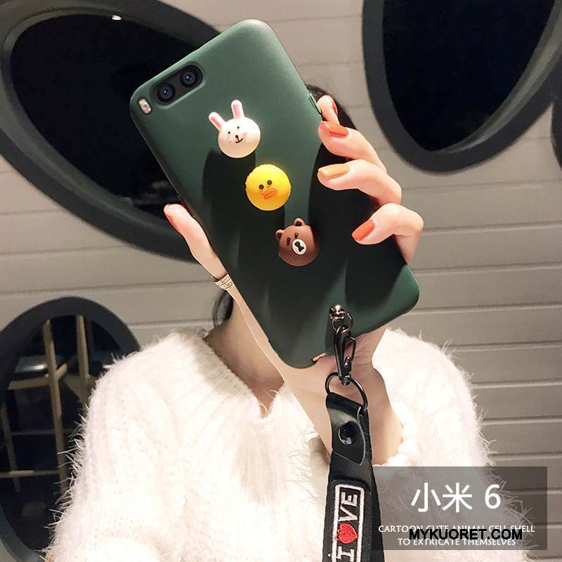 Kuori Mi 6 Laukut Pesty Suede Puhelimen Kuoret, Kotelo Mi 6 Sarjakuva Murtumaton Ihana