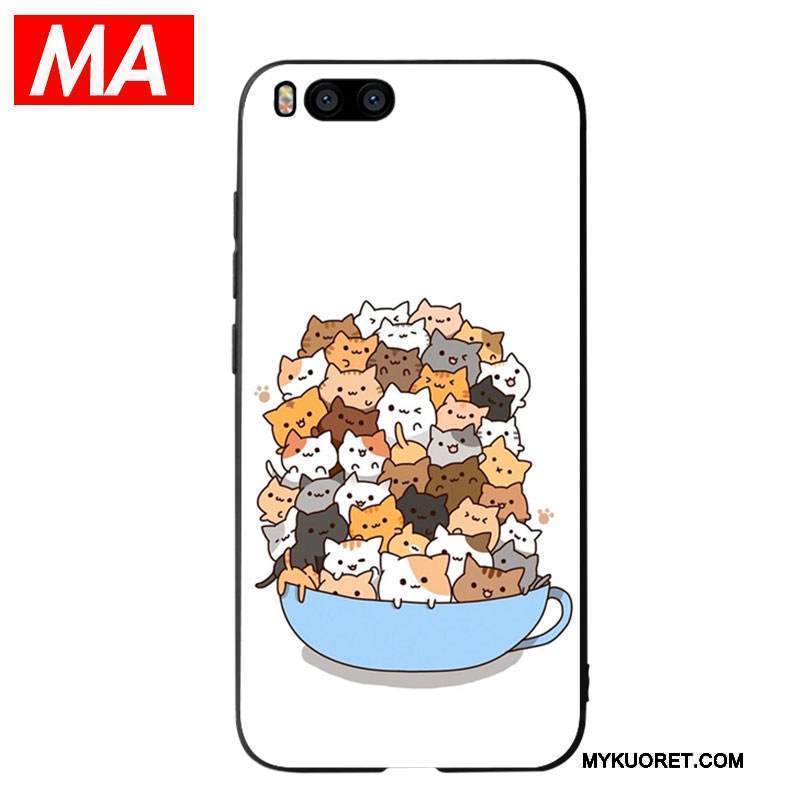 Kuori Mi 6 Pehmeä Neste Ihana Kissa, Kotelo Mi 6 Silikoni Persoonallisuus Valkoinen