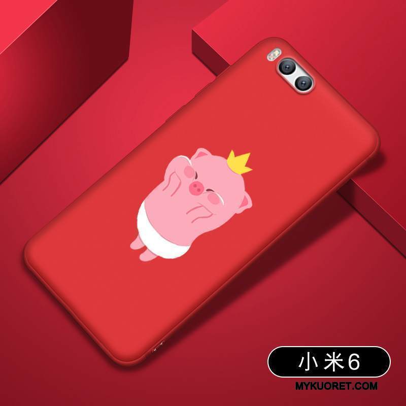 Kuori Mi 6 Pehmeä Neste Murtumaton Pieni, Kotelo Mi 6 Luova Punainen Puhelimen Kuoret