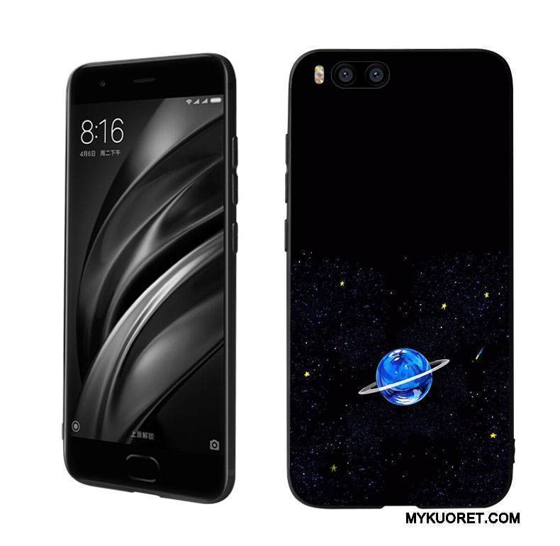 Kuori Mi 6 Pehmeä Neste Musta Sininen, Kotelo Mi 6 Silikoni Planeetta Persoonallisuus