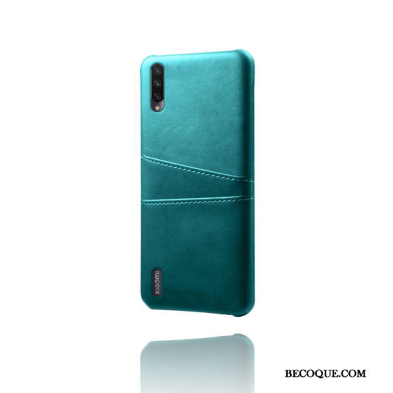 Kuori Mi A3 Nahka Murtumaton Kortti, Kotelo Mi A3 Suojaus Vihreä Puhelimen Kuoret