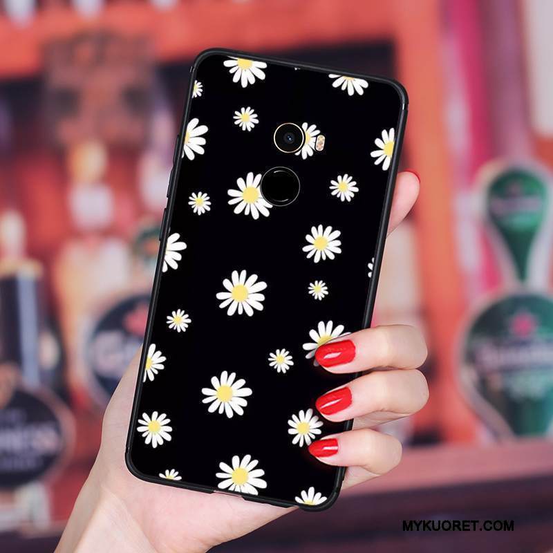 Kuori Mi Max 2 Silikoni Päivänkakkara Musta, Kotelo Mi Max 2 Laukut Taide Murtumaton