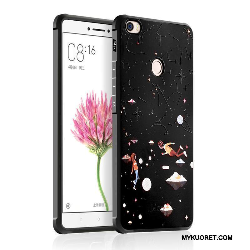 Kuori Mi Max 2 Suojaus Murtumaton Pieni, Kotelo Mi Max 2 Silikoni Musta Puhelimen Kuoret