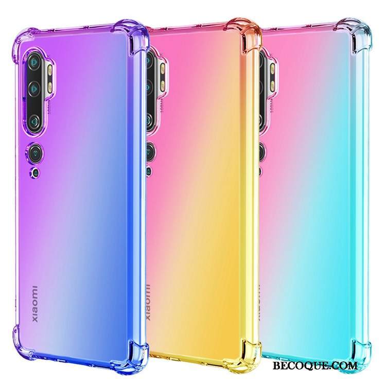 Kuori Mi Note 10 Laukut Murtumaton Sateenkaari, Kotelo Mi Note 10 Silikoni Suupaltti Kaltevuus