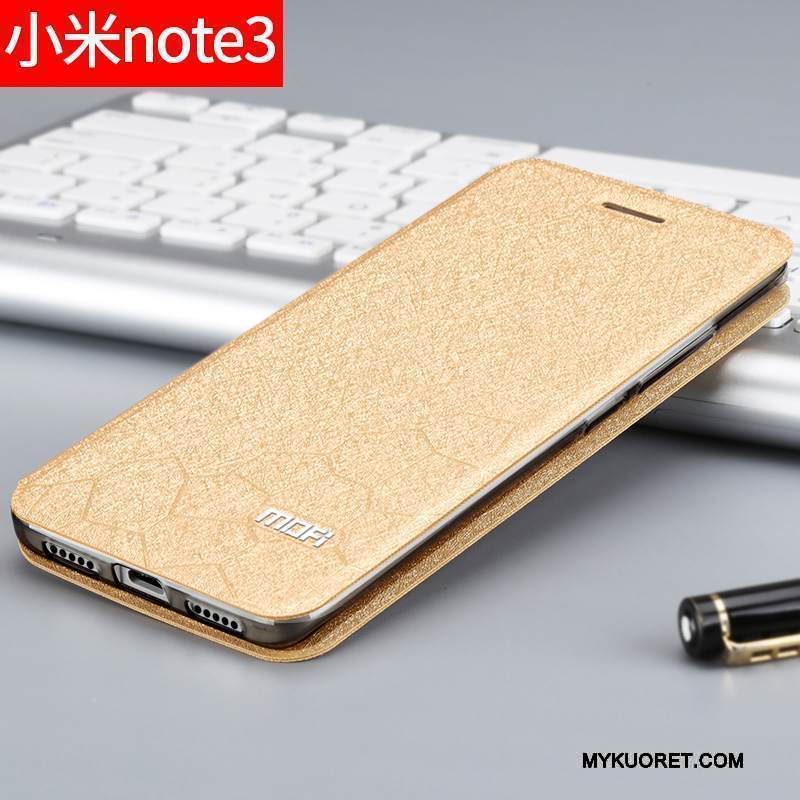 Kuori Mi Note 3 Laukut Kulta Puhelimen Kuoret, Kotelo Mi Note 3 Nahka Murtumaton Pieni