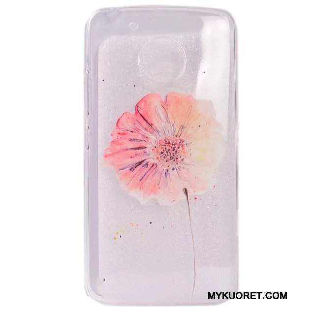 Kuori Moto G5 Silikoni Läpinäkyvä Ohut, Kotelo Moto G5 Laukut Punainen Puhelimen Kuoret