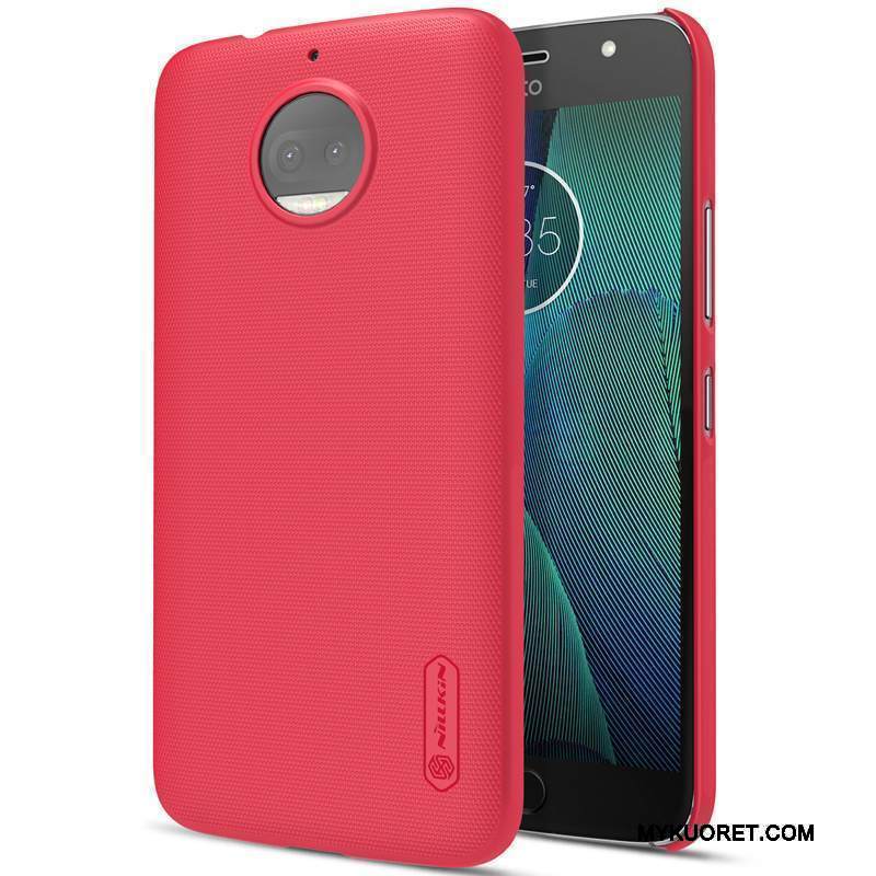 Kuori Moto G5s Plus Suojaus Pesty Suede Punainen, Kotelo Moto G5s Plus Murtumaton Puhelimen Kuoret